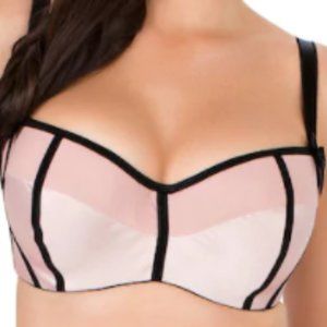 Parfait Bra: Charlotte Full-Figure Balconette Bra 6931 Pink and Black Padded